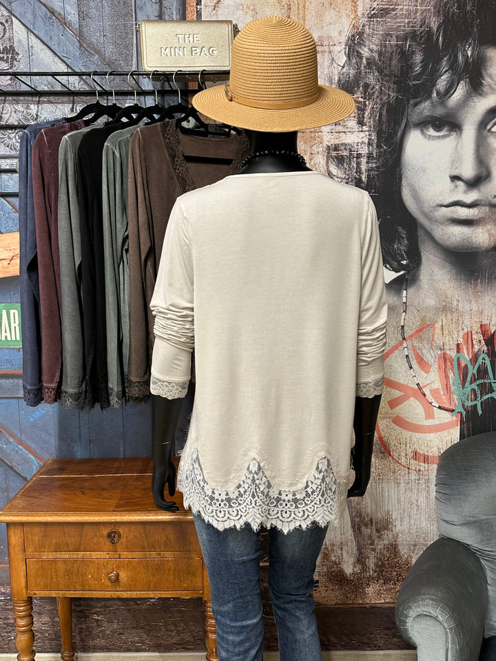 Top fluide dentelle & manches longues (38/42) MADE IN 🇮🇹