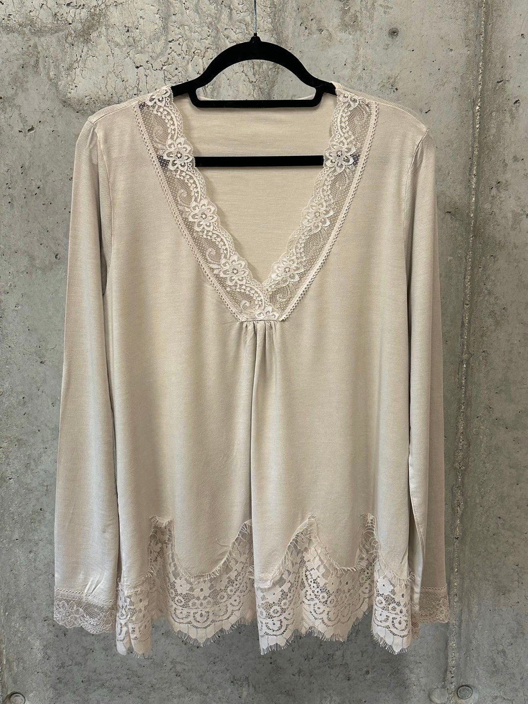 Top fluide dentelle & manches longues (38/42) MADE IN 🇮🇹