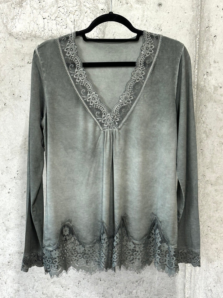 Top fluide dentelle & manches longues (38/42) MADE IN 🇮🇹