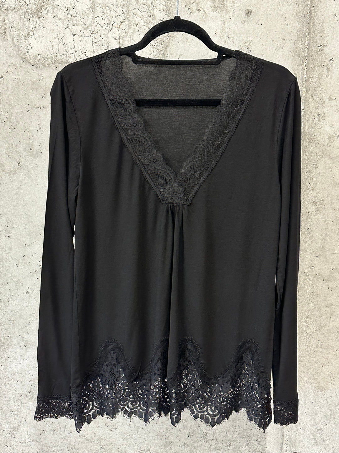 Top fluide dentelle & manches longues (38/42) MADE IN 🇮🇹