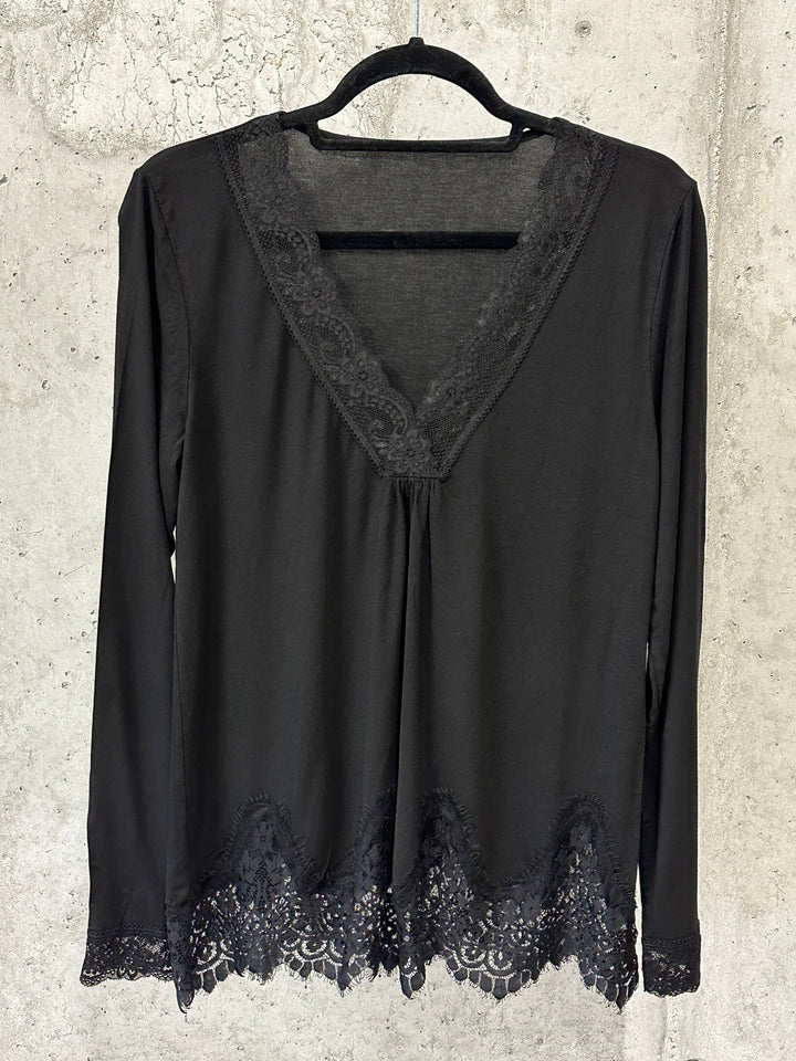 Top fluide dentelle & manches longues (38/42) MADE IN 🇮🇹