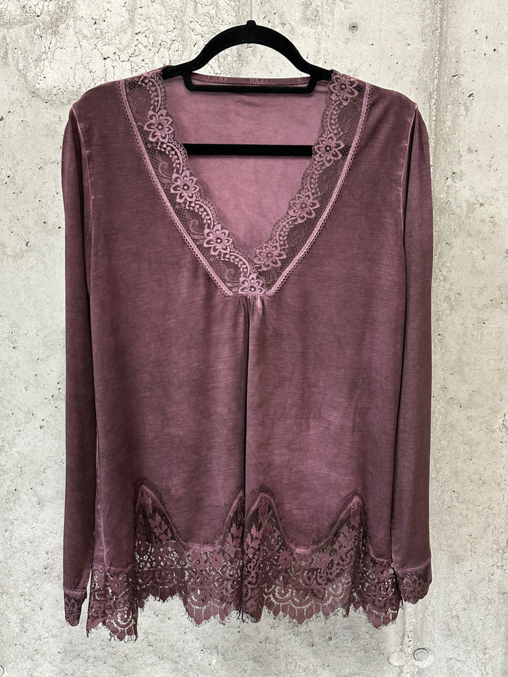 Top fluide dentelle & manches longues (38/42) MADE IN 🇮🇹