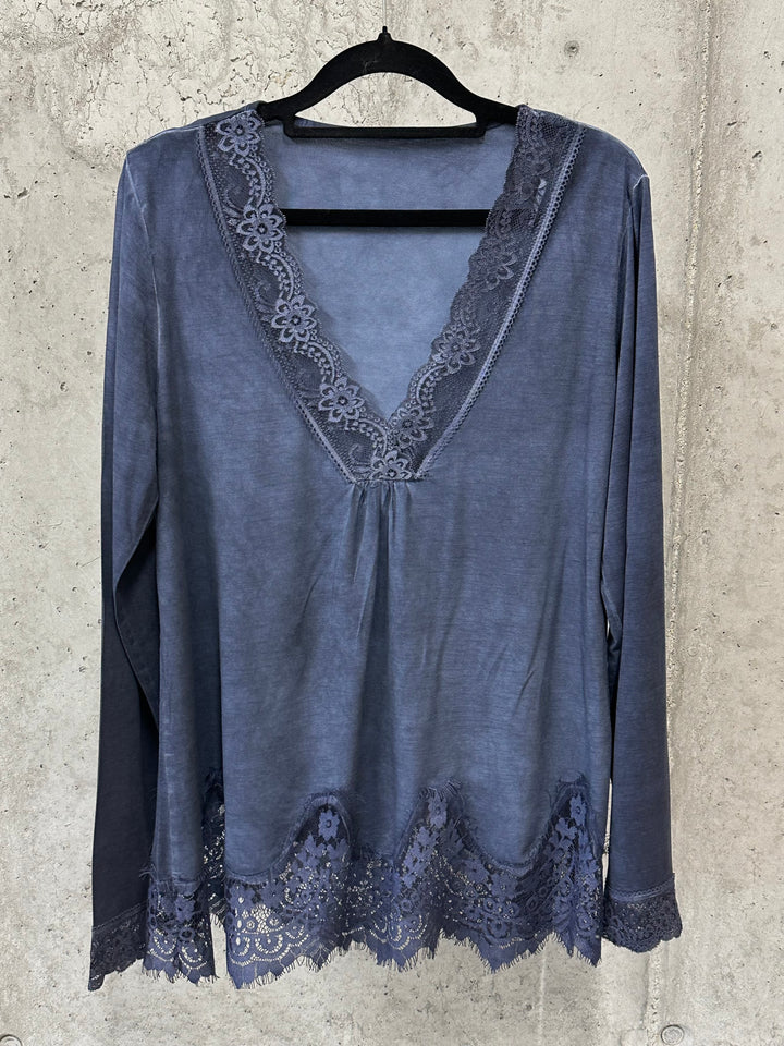 Top fluide dentelle & manches longues (38/42) MADE IN 🇮🇹