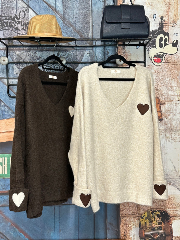 Pullover mit V-Ausschnitt „Coeur“ (42/46)