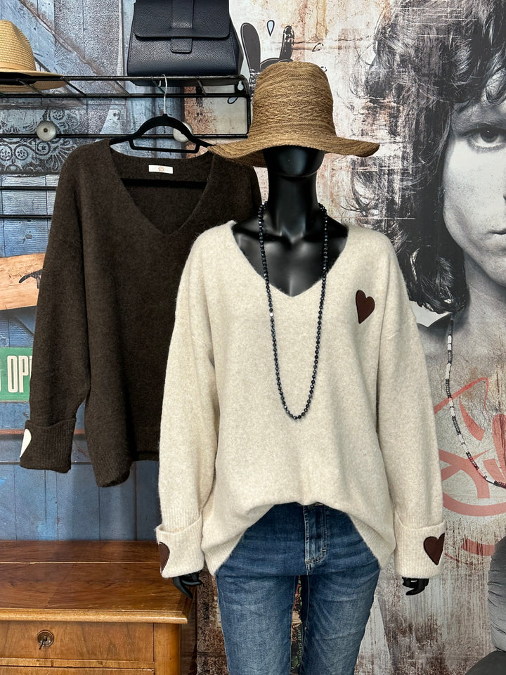 Pullover mit V-Ausschnitt „Coeur“ (42/46)