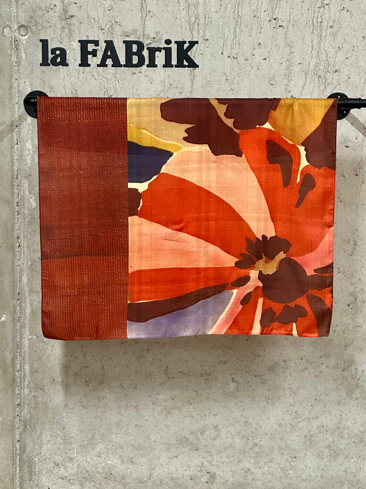 Foulard carré &amp; réversible imprimé style Aquarelle  «Joy» 100% viscose