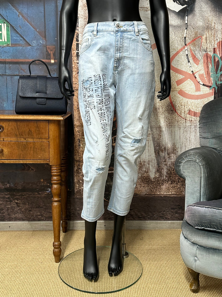 Hellblaue Jeans „Rebelle & Urbain” (S ➡️ XL)