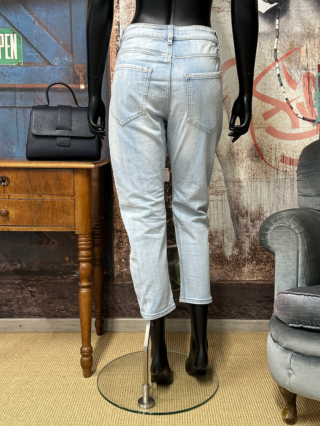 Hellblaue Jeans „Rebelle & Urbain” (S ➡️ XL)