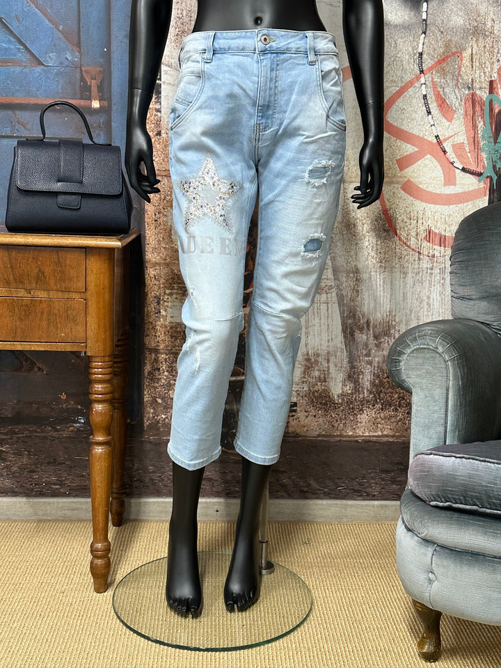 Hellblaue Jeans „Quenn Star“ (S ➡️ XL)