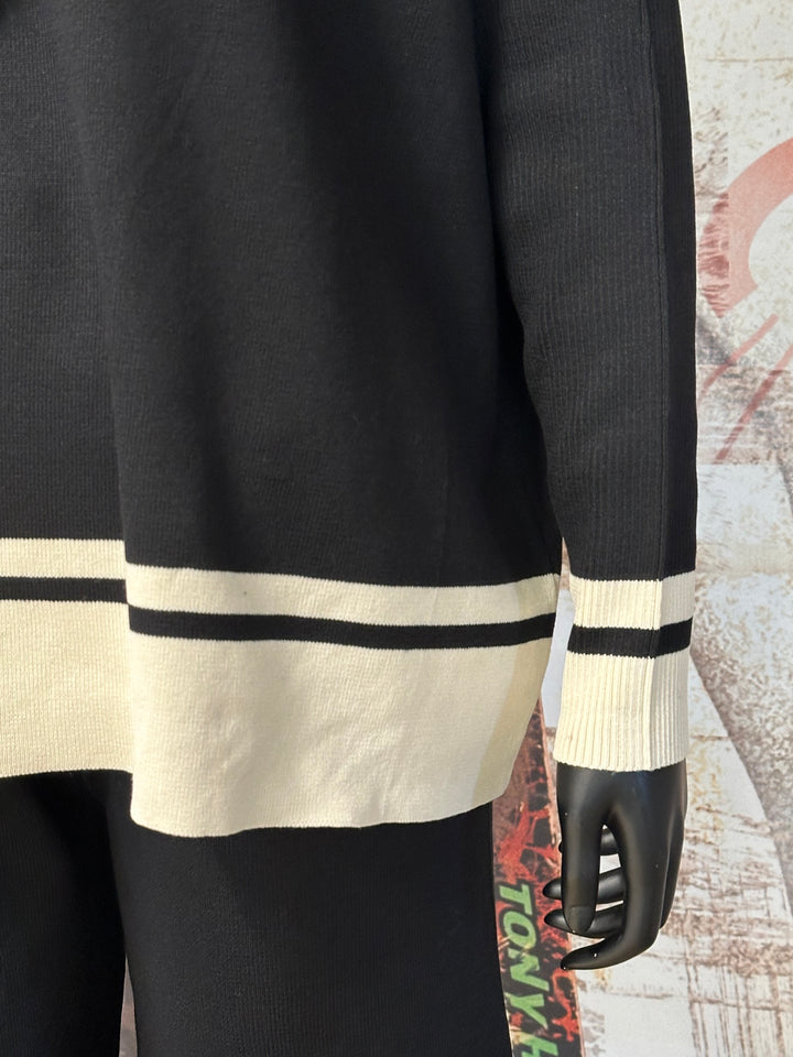 2-teiliges Set in sportlich-elegantem Schwarz und Ecru (38/44)