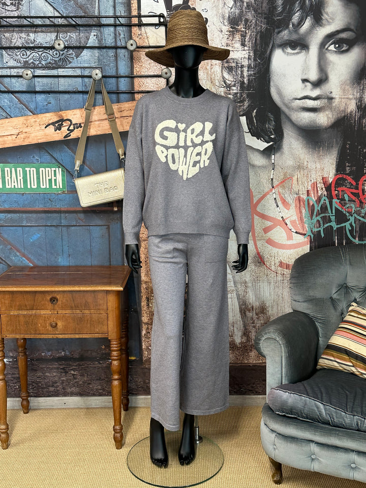 2-teiliges Relax-Set in Grau und Ecru (36/40)