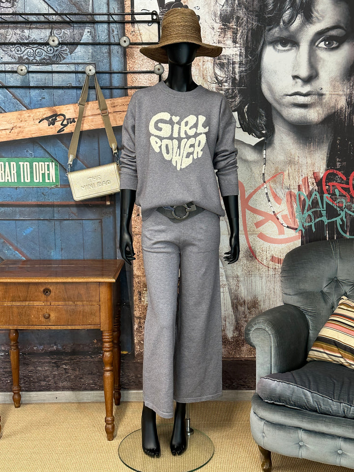 2-teiliges Relax-Set in Grau und Ecru (36/40)