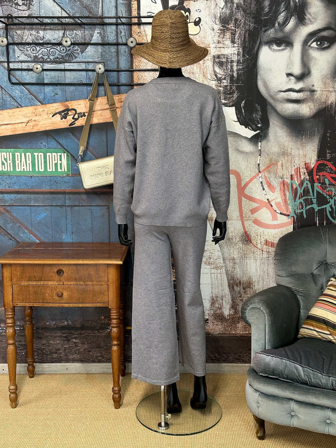 2-teiliges Relax-Set in Grau und Ecru (36/40)