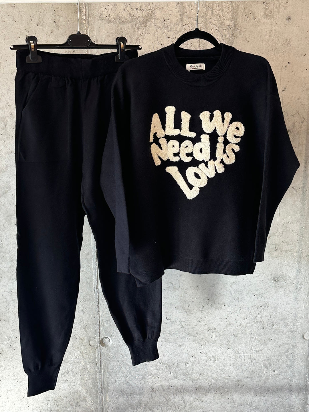 2-teiliges Relax-Set in Schwarz und Ecru (36/40)