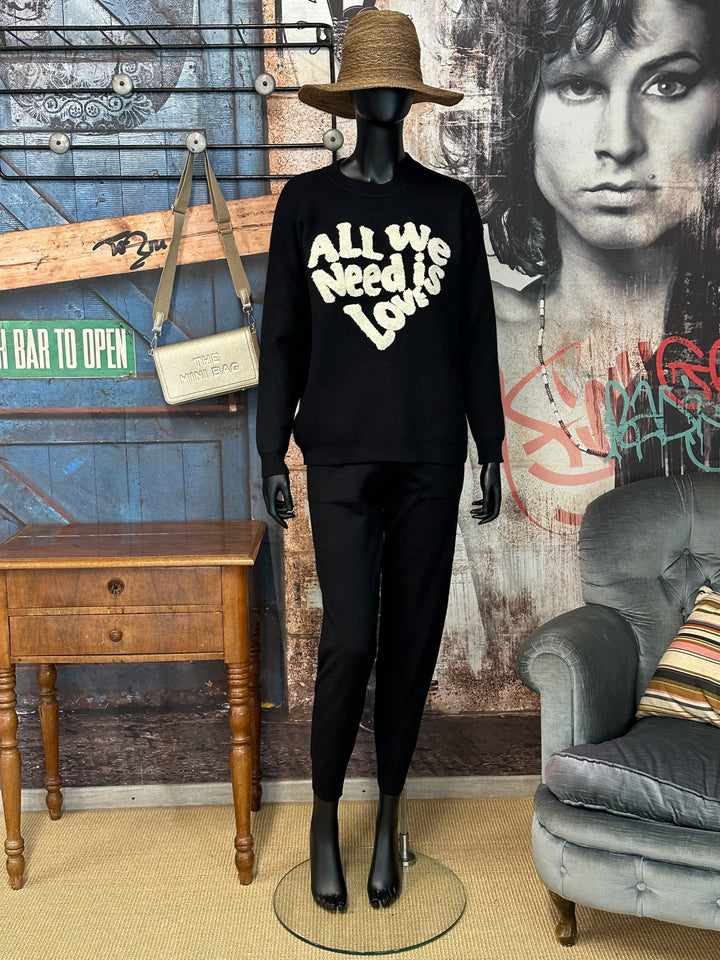 2-teiliges Relax-Set in Schwarz und Ecru (36/40)