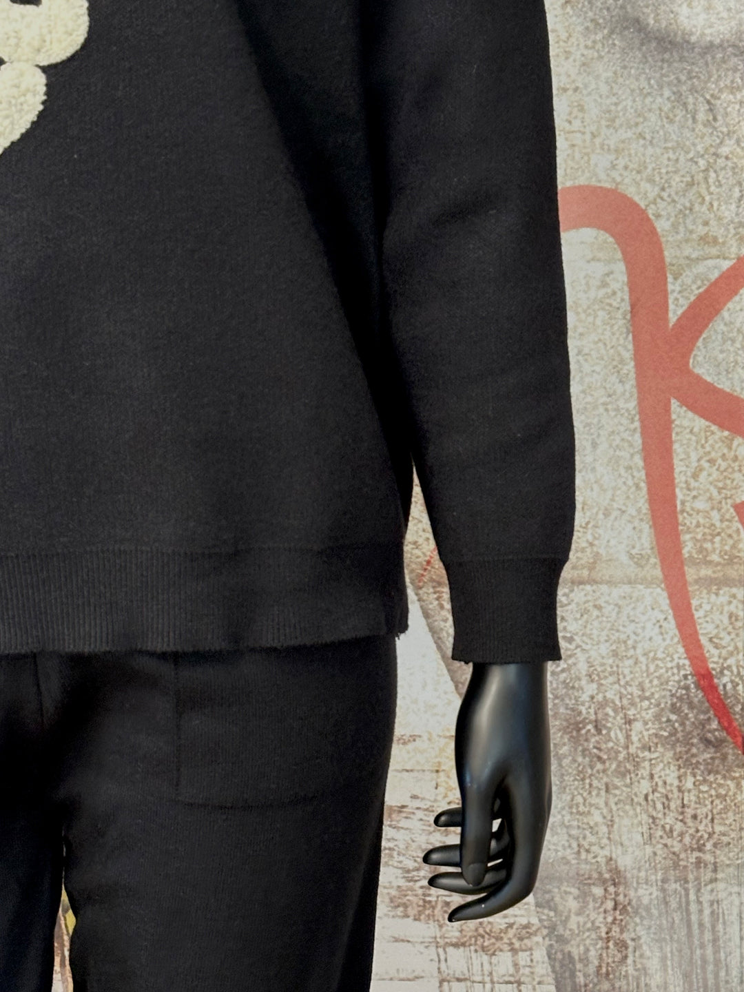 2-teiliges Relax-Set in Schwarz und Ecru (36/40)