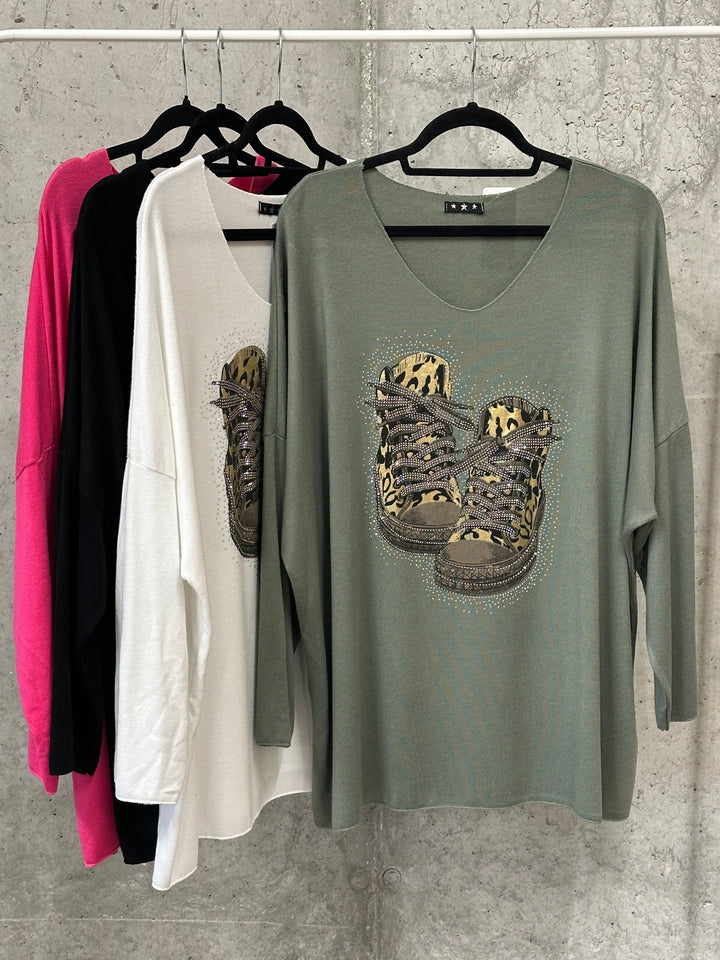 Oversize-Pullover mit V-Ausschnitt „Basket Léo“ (44/48) MADE IN ITALY