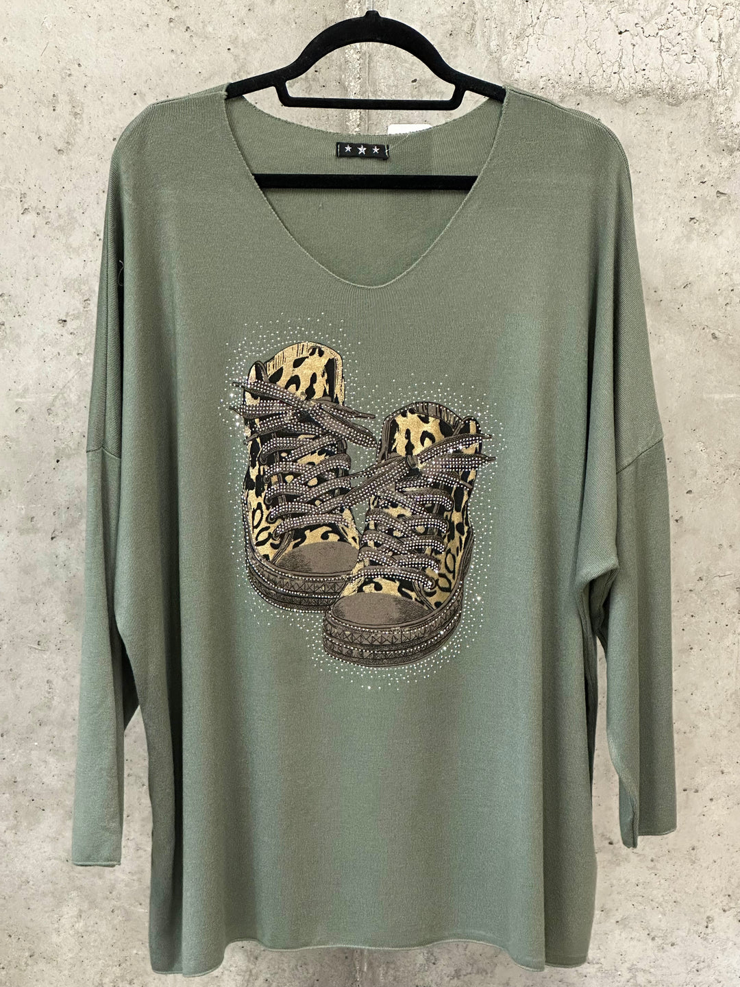 Oversize-Pullover mit V-Ausschnitt „Basket Léo“ (44/48) MADE IN ITALY