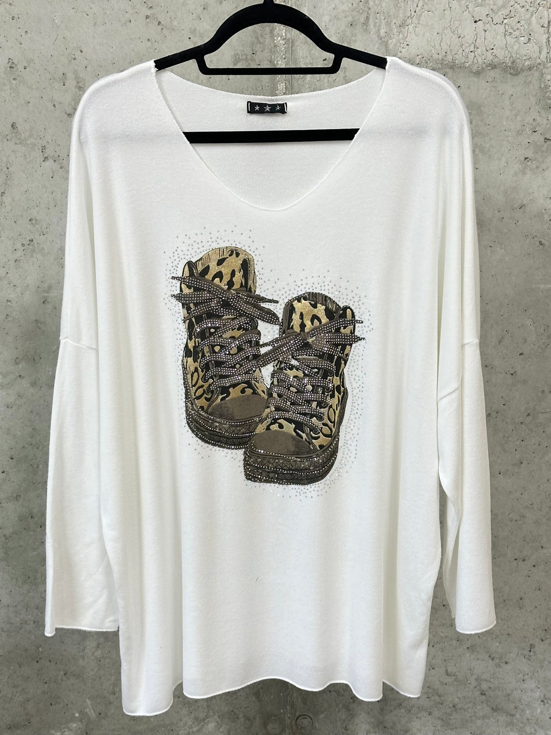 Oversize-Pullover mit V-Ausschnitt „Basket Léo“ (44/48) MADE IN ITALY