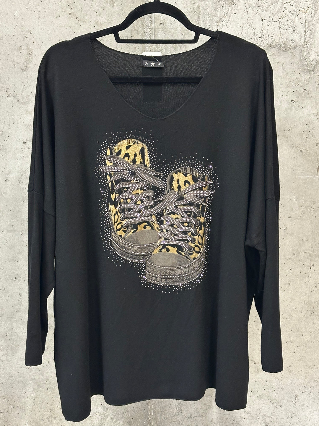 Oversize-Pullover mit V-Ausschnitt „Basket Léo“ (44/48) MADE IN ITALY