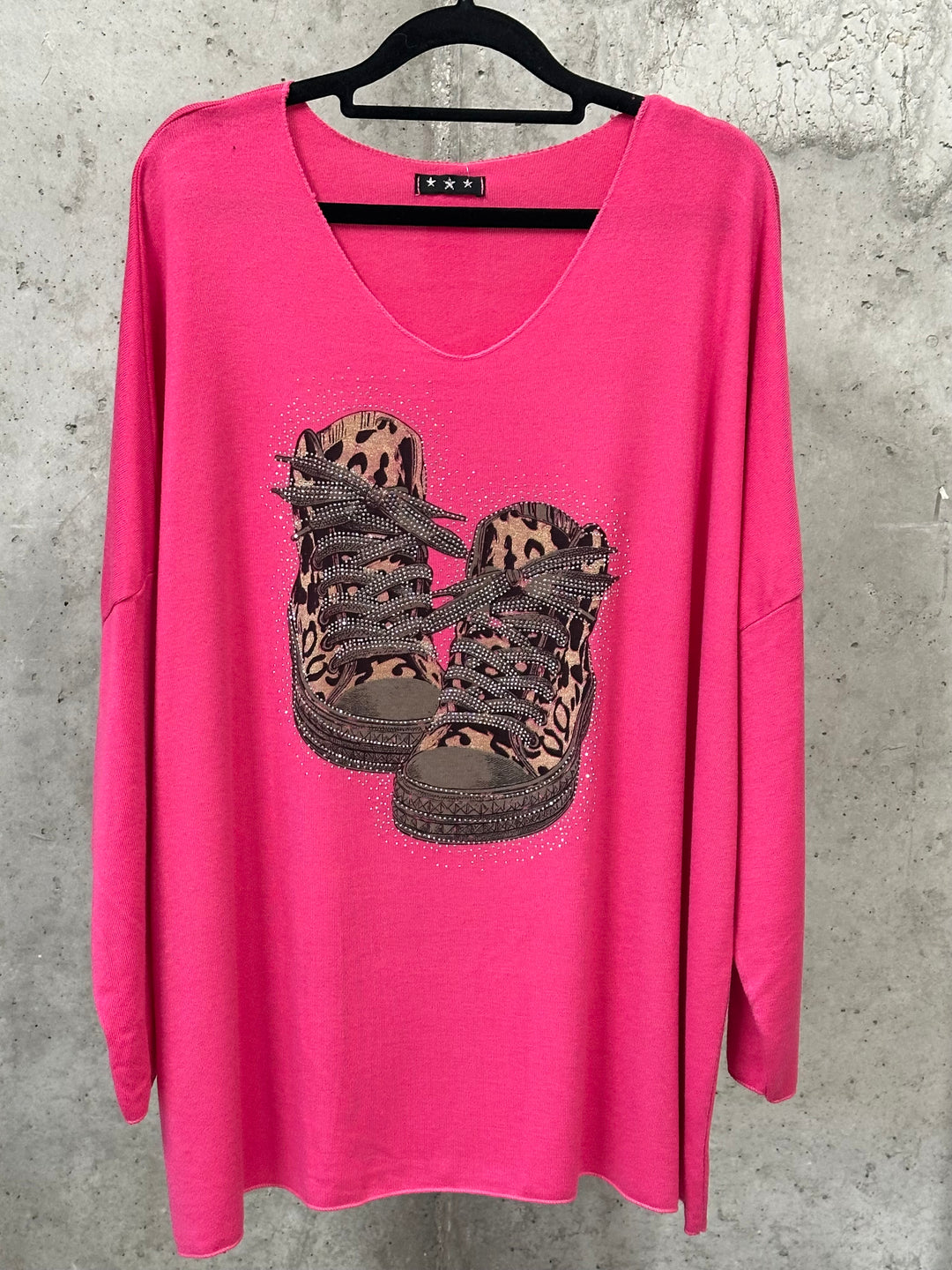 Oversize-Pullover mit V-Ausschnitt „Basket Léo“ (44/48) MADE IN ITALY