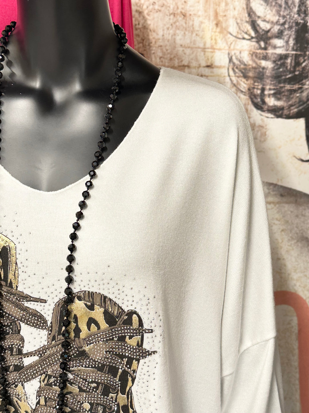 Oversize-Pullover mit V-Ausschnitt „Basket Léo“ (44/48) MADE IN ITALY