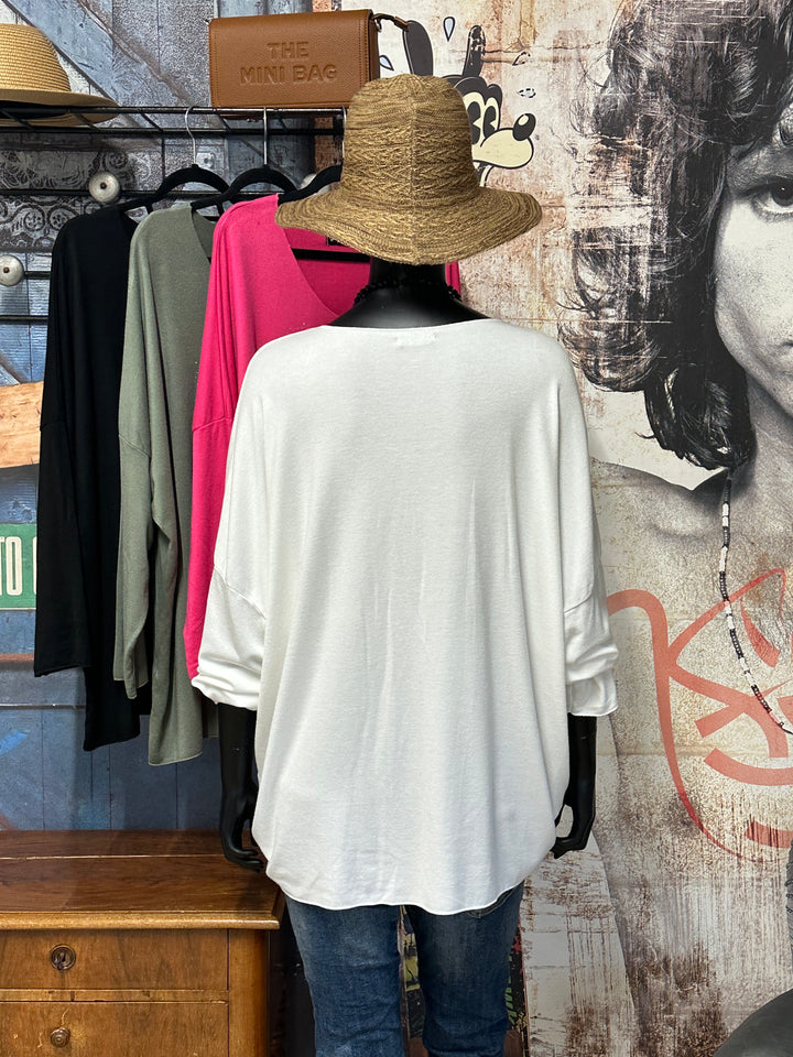 Oversize-Pullover mit V-Ausschnitt „Basket Léo“ (44/48) MADE IN ITALY