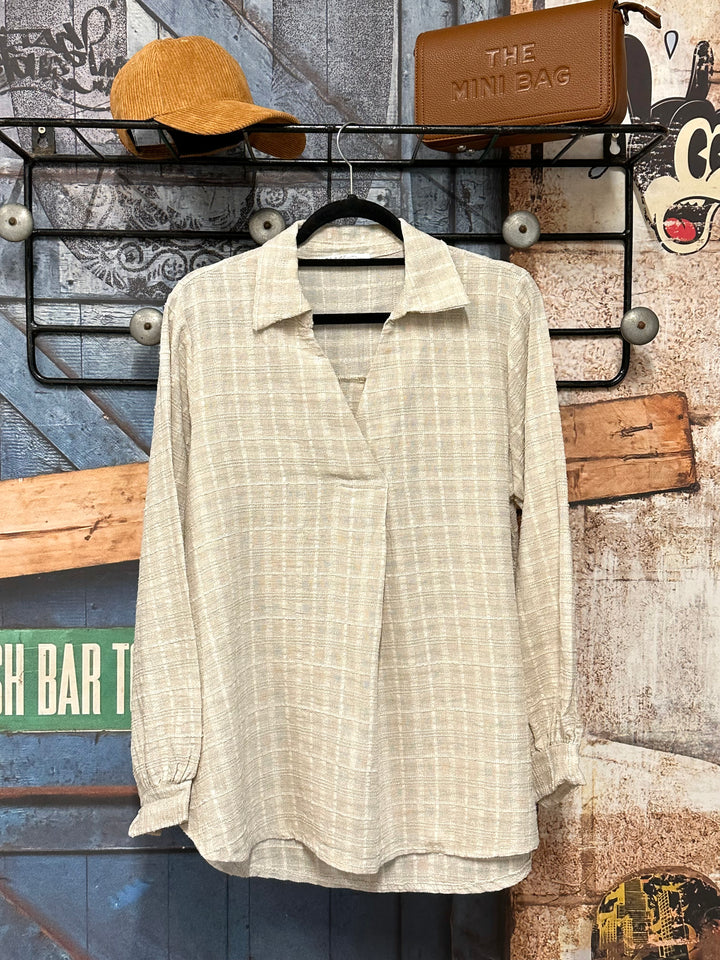 Beigefarbene Bluse im Bohemian-Stil (38/42) MADE IN ITALY