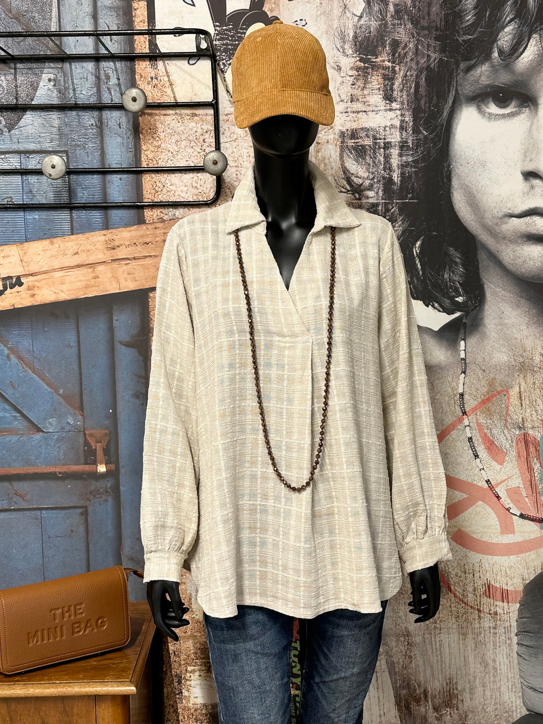 Beigefarbene Bluse im Bohemian-Stil (38/42) MADE IN ITALY