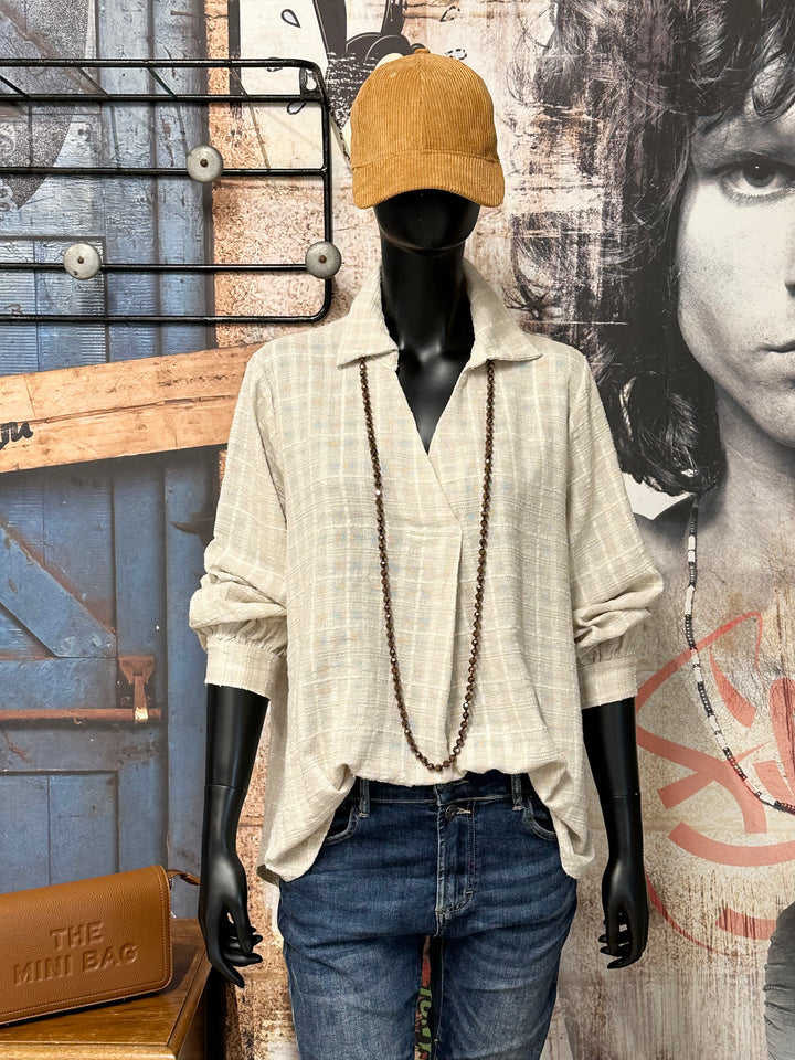 Beigefarbene Bluse im Bohemian-Stil (38/42) MADE IN ITALY