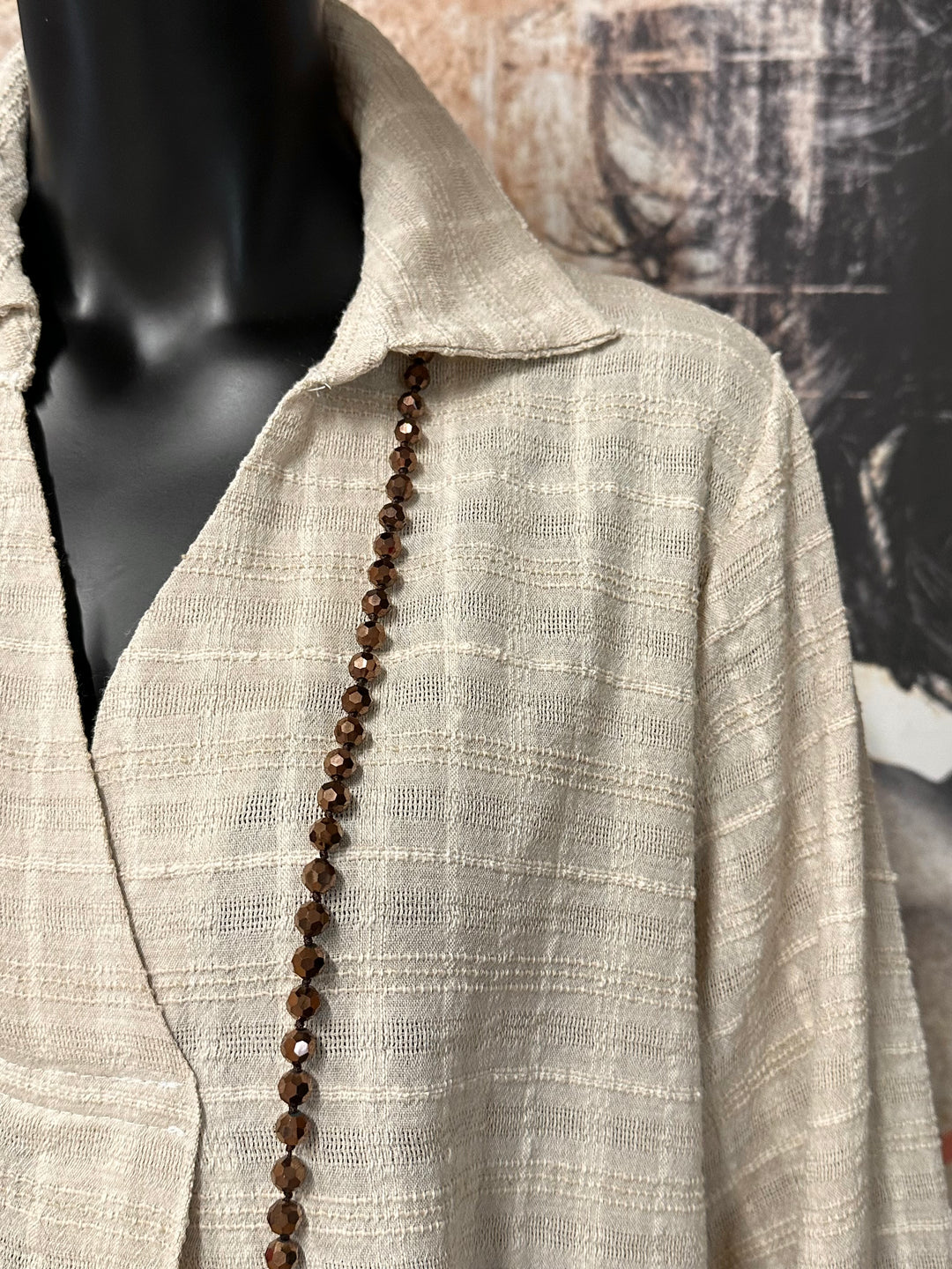 Beigefarbene Bluse im Bohemian-Stil (38/42) MADE IN ITALY