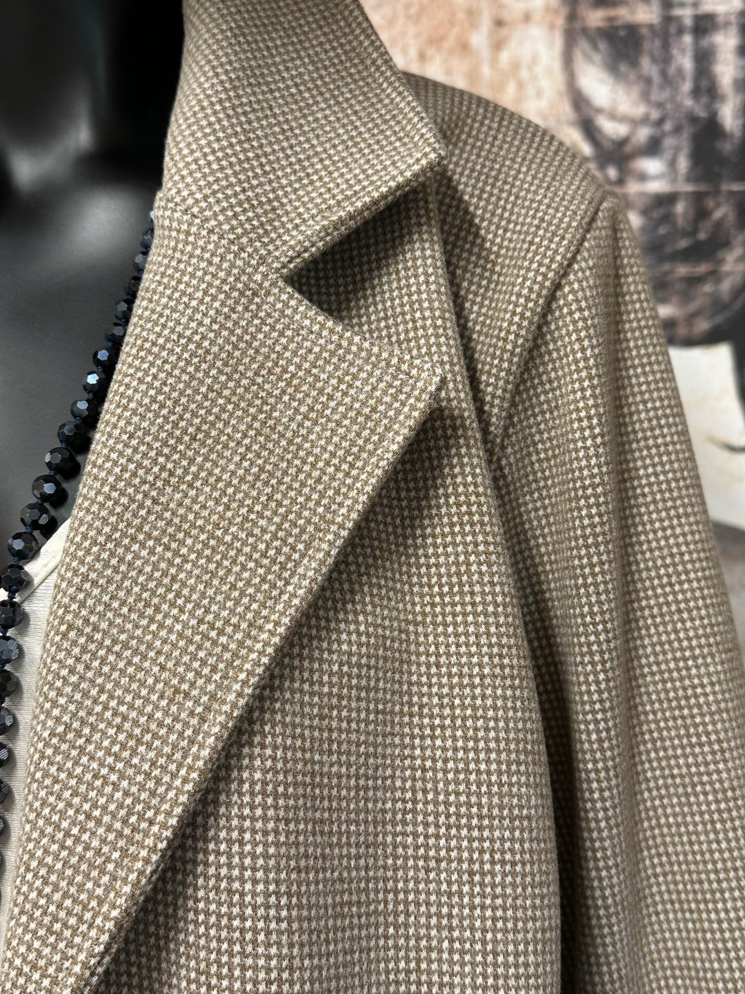 Lange Jacke mit Hahnentrittmuster (38/42) MADE IN ITALY