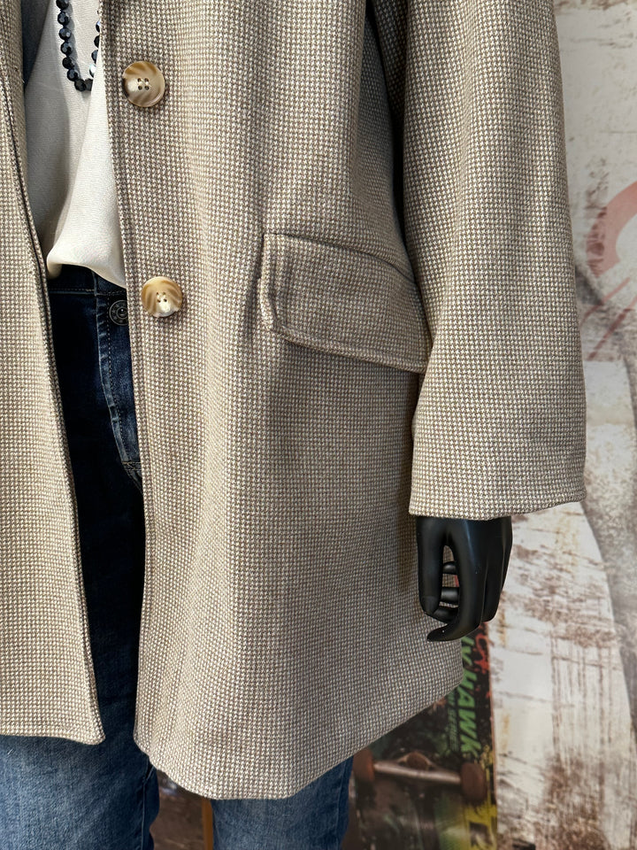 Lange Jacke mit Hahnentrittmuster (38/42) MADE IN ITALY