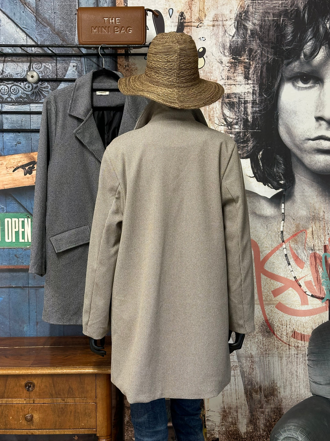 Lange Jacke mit Hahnentrittmuster (38/42) MADE IN ITALY