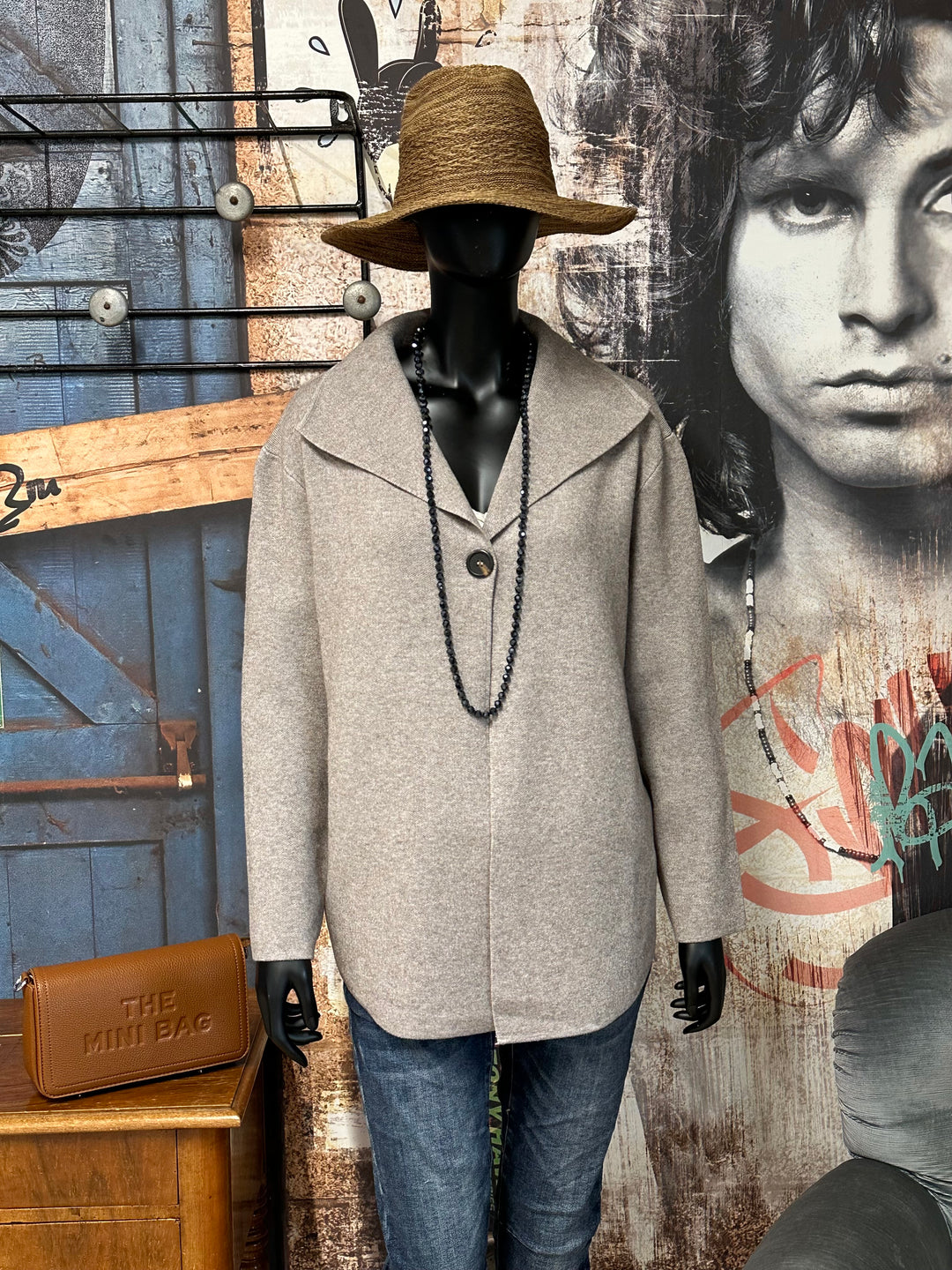 Jacke/Weste in Taupe meliert (38/42)