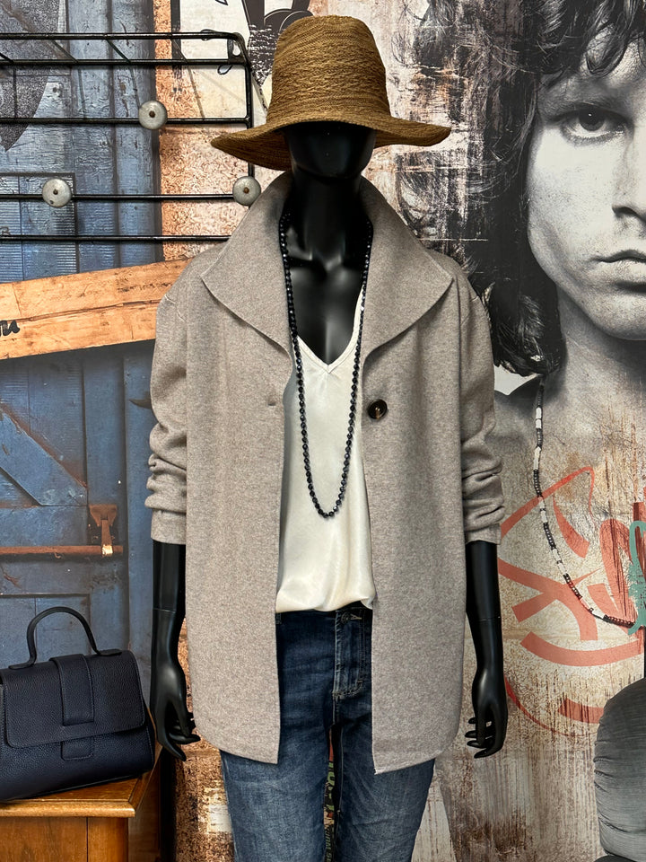 Jacke/Weste in Taupe meliert (38/42)