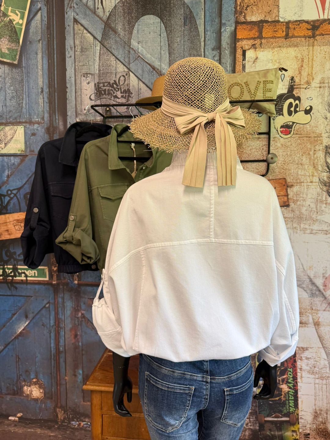 Kurze Oversize-Jacke aus 97 % Baumwolle (36/42) Hergestellt in Italien