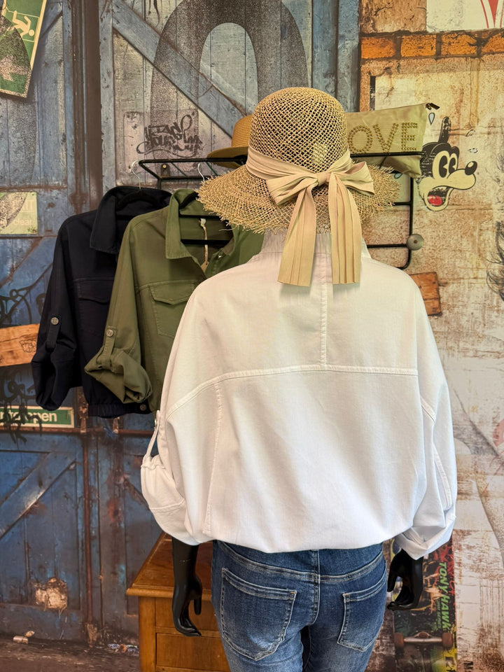 Kurze Oversize-Jacke aus 97 % Baumwolle (36/42) Hergestellt in Italien