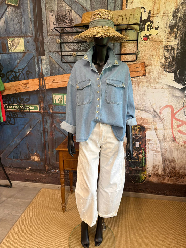 Baumwollhemd mit „Perlmuttknöpfen“ (Größen 40–46) MADE IN ITALY