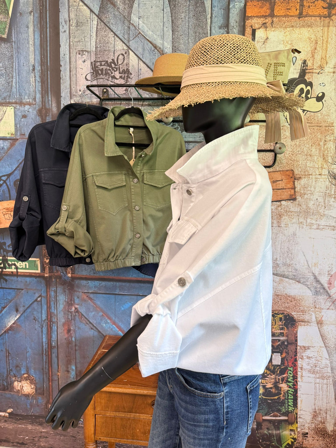 Kurze Oversize-Jacke aus 97 % Baumwolle (36/42) Hergestellt in Italien