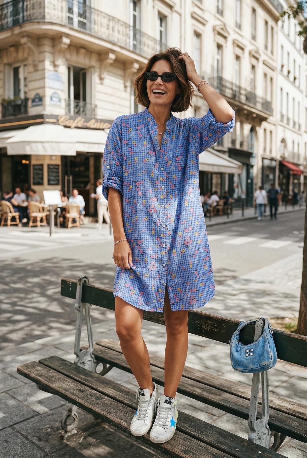 Robe-chemise "Maël" 100% coton (38/42) MADE IN ITALY