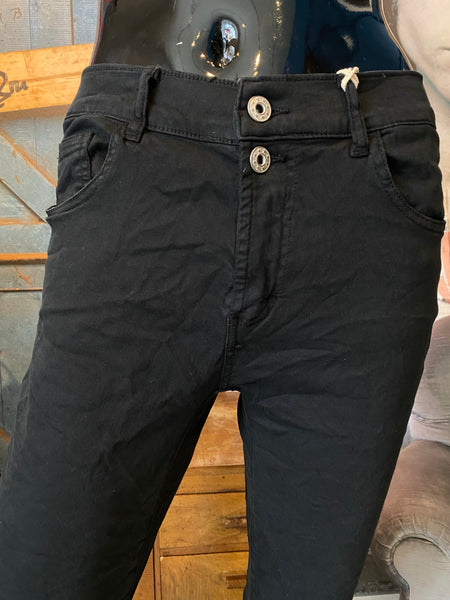 Jean noir stretch taille élastique