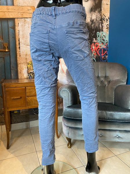 Jean bleu stretch taille élastique