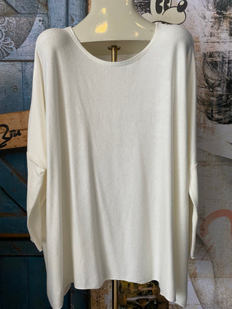Pull oversize crème col rond